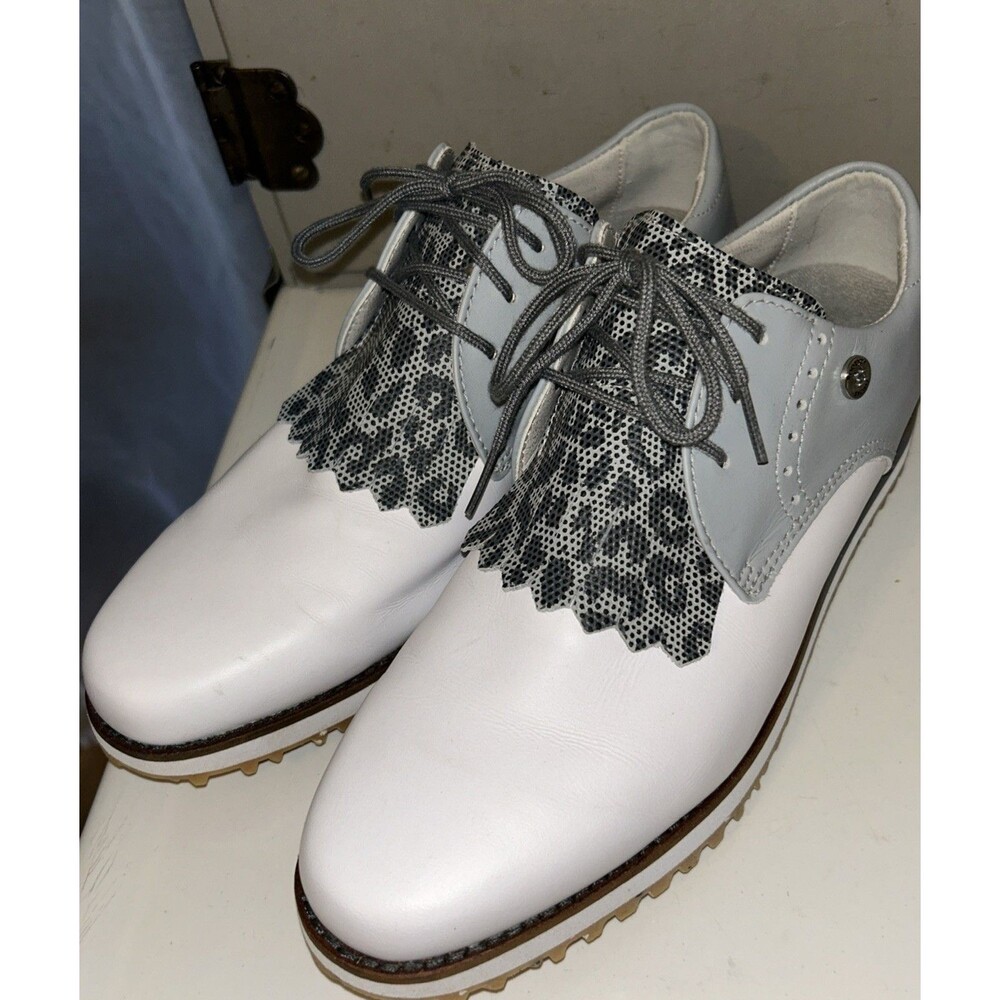 FootJoy FJ Sport Retro Kiltie Women's Golf Shoes White Gray  8.5M Spikeless